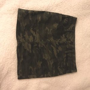 Camouflage Dark Green Jean Skirt